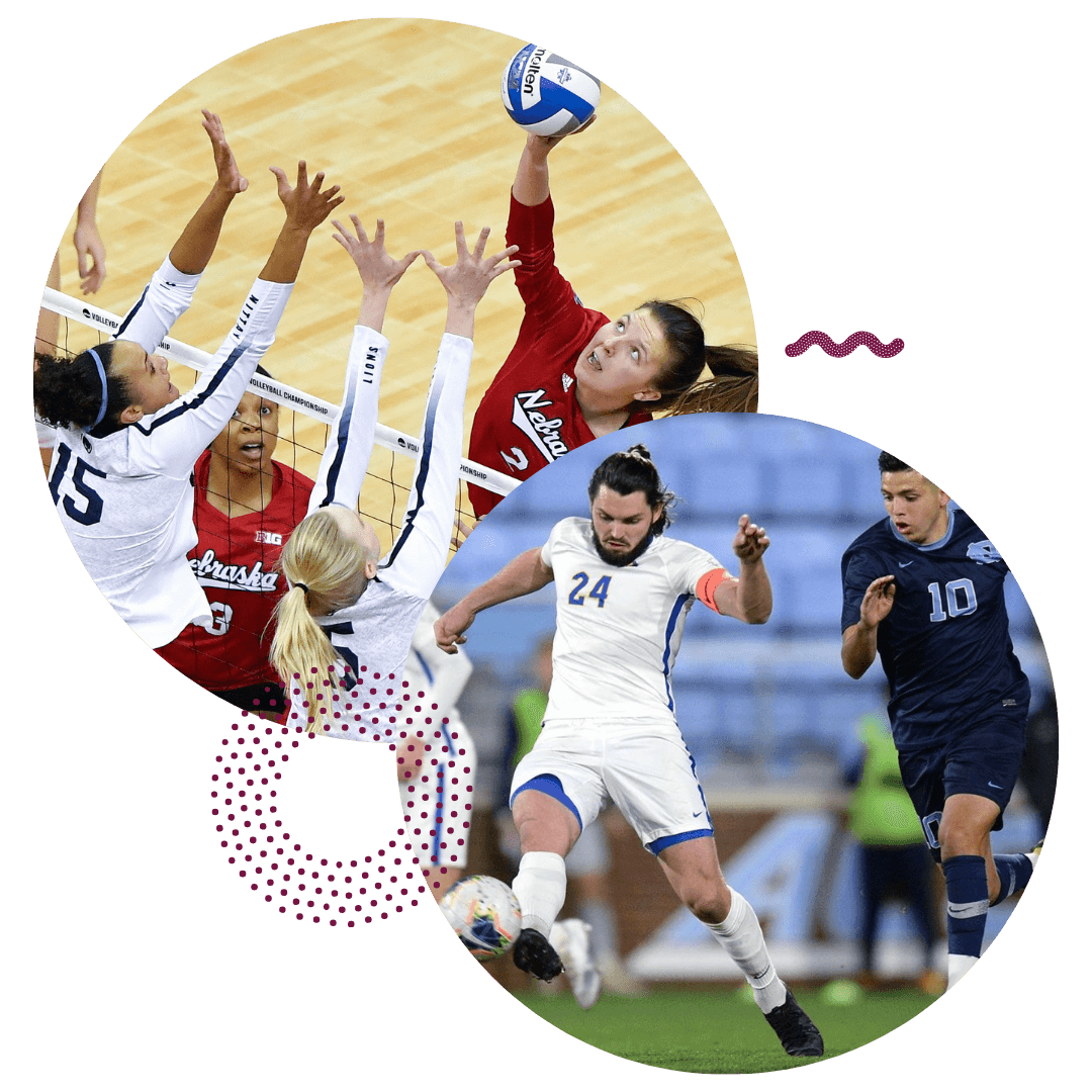 Volleyball and Soccer Players
