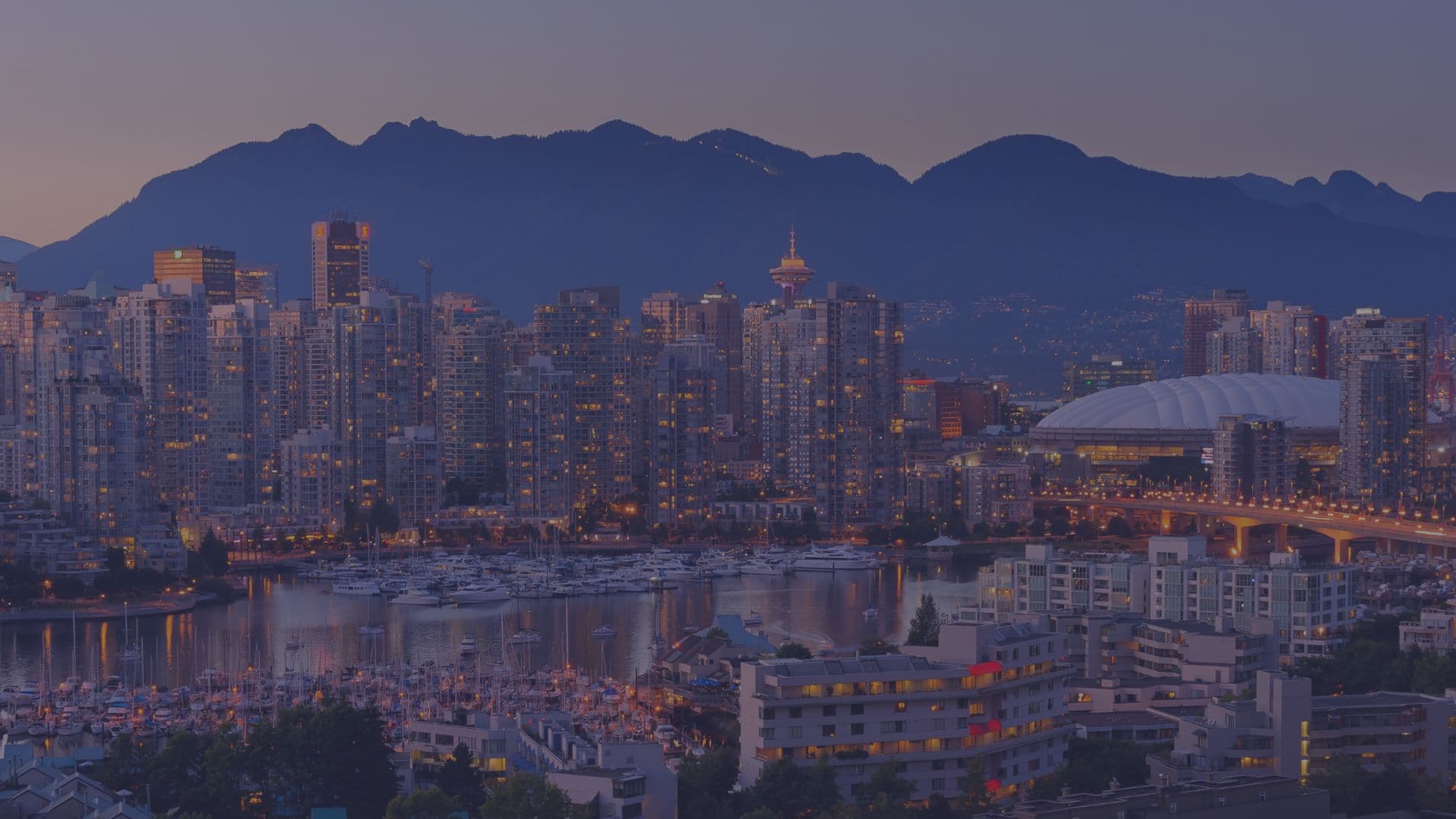 A photo of the Vancouver skyline