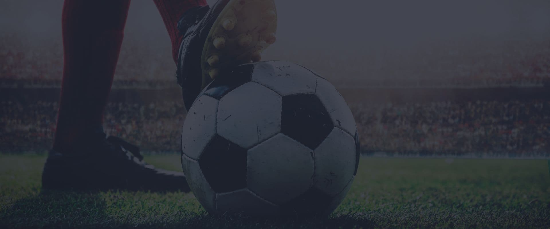 A soccer ball on a soccer field 