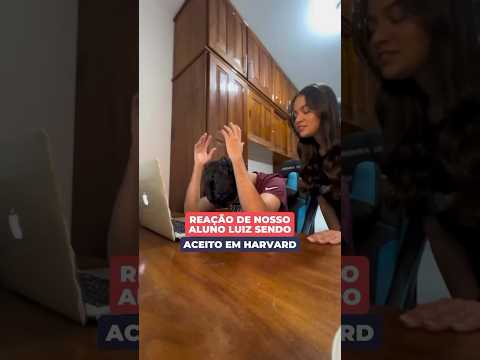 Reação de nosso aluno Luiz sendo aprovado na Universidade Harvard